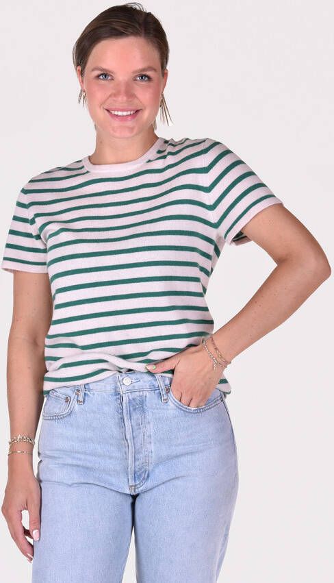 People&apos;s Republic of Cashmere t-shirt Striped T-shirt 2040 groen