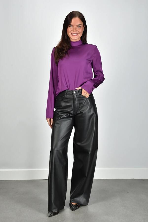 Rotate top Satin Drapy Back Top 1168111180 grape juice