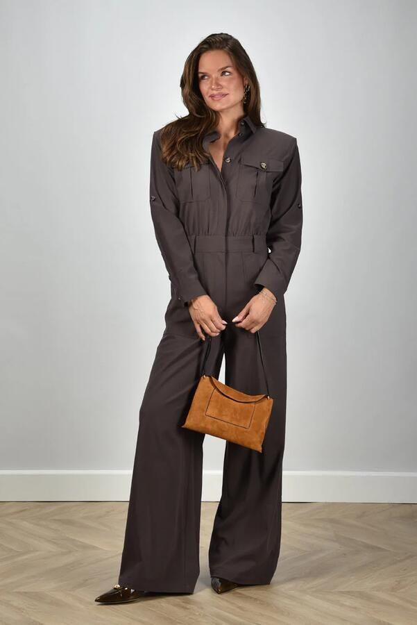 Self Portrait jumpsuit AW25-077JS-BR brown - Foto 1