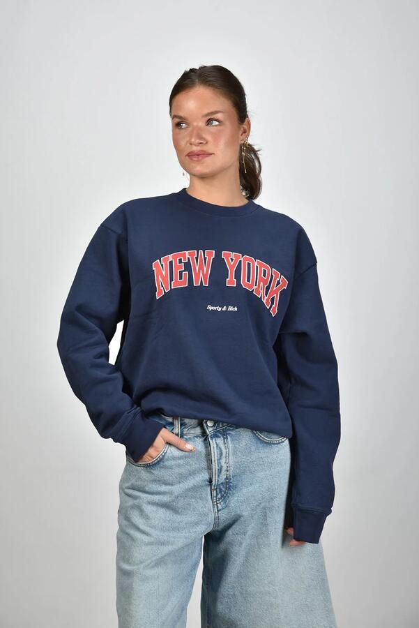 Sporty & Rich trui New York Ivy ST071606304BL106 dark navy