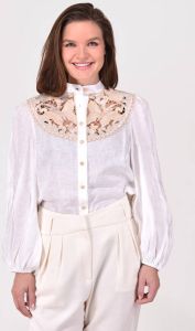 Zimmermann blouse Jeannie Embroidered 3981TSS226 wit