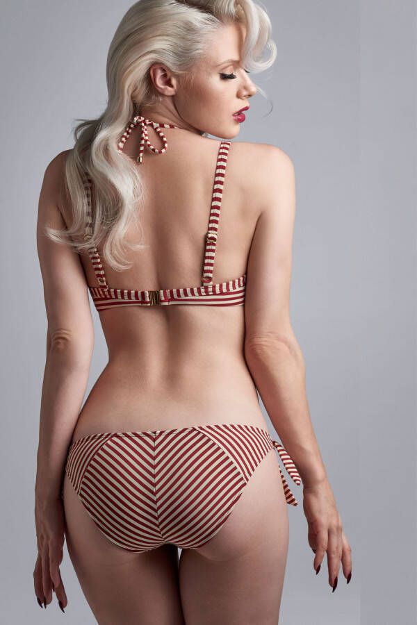 Marlies Dekkers holi vintage plunge balconette bikini top wired padded red-ecru