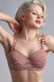 Marlies Dekkers holi vintage plunge balconette bikini top wired padded red-ecru - Thumbnail 6