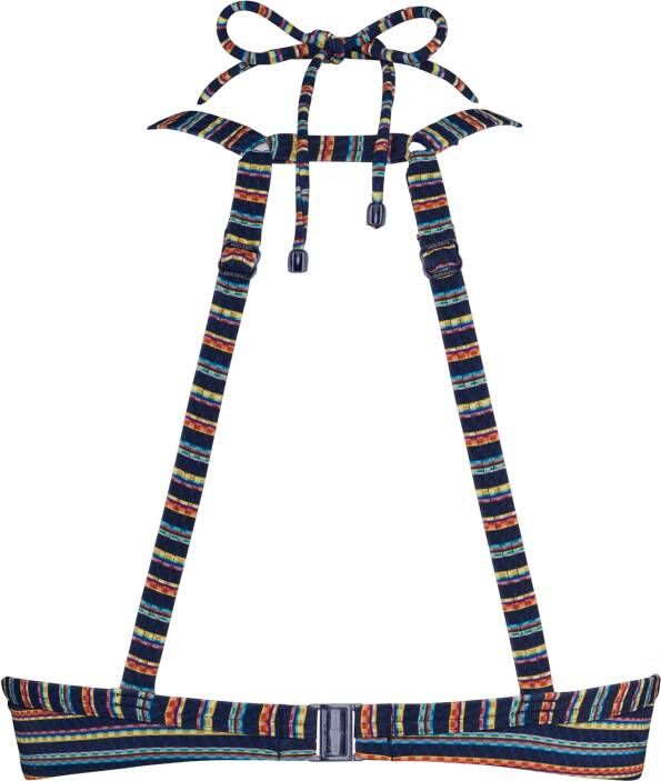 Marlies Dekkers holi vintage push up bikini top wired padded dark blue rainbow