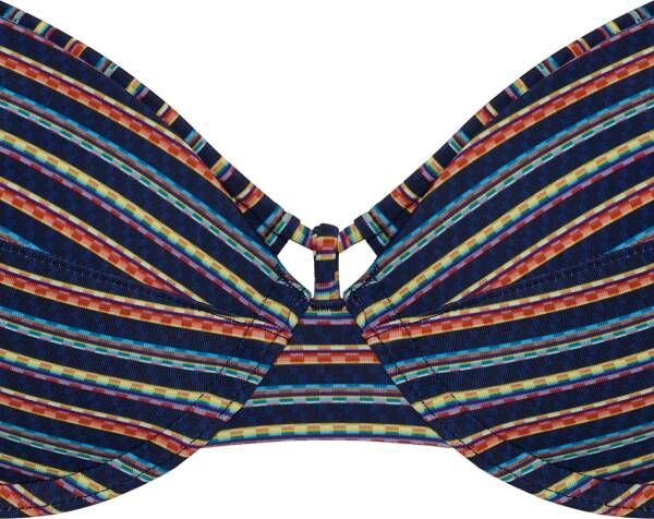 Marlies Dekkers holi vintage push up bikini top wired padded dark blue rainbow