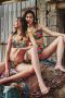 Marlies dekkers Swim high waist bikinibroekje Hula haka rood oranje donkerblauw - Thumbnail 4