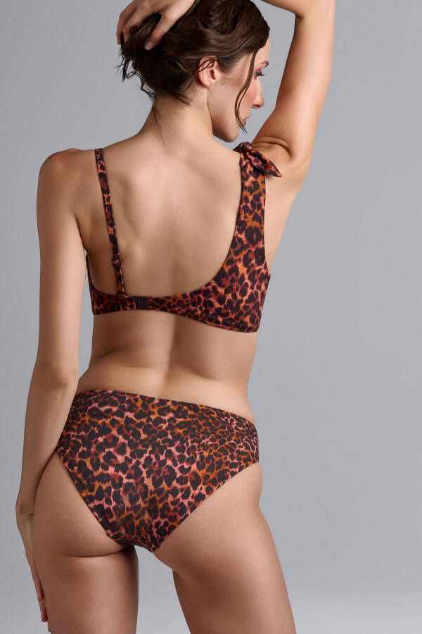 Marlies Dekkers jungle diva strapless bikini top wired padded brown and dark orange
