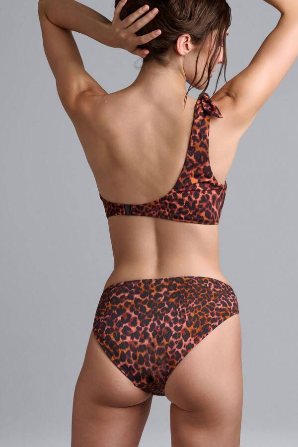 Marlies Dekkers jungle diva strapless bikini top wired padded brown and dark orange