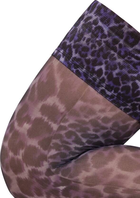 Marlies Dekkers peekaboo kousen black purple leopard XL - Foto 4
