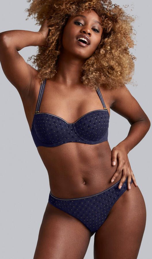 Marlies Dekkers petit point balconette bh wired padded evening blue and gold