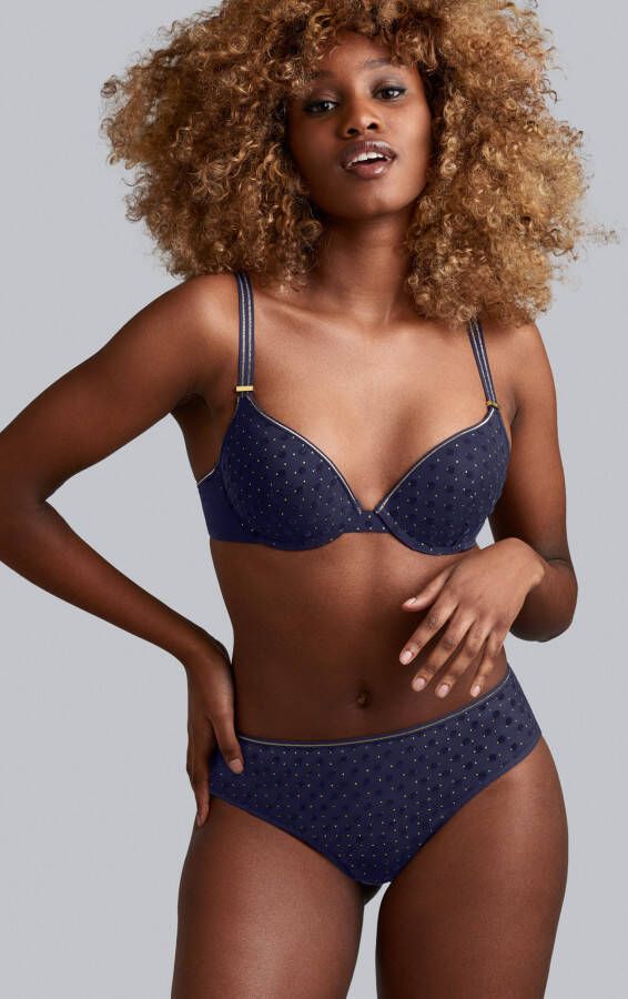 Marlies Dekkers petit point push up bh wired padded evening blue and gold
