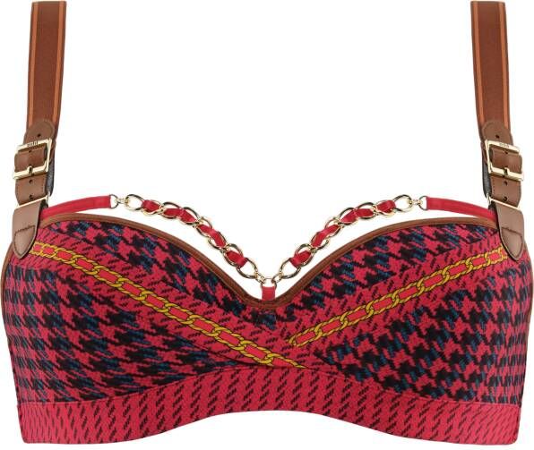 Marlies Dekkers arasaid balconette bh wired padded red pied de poule