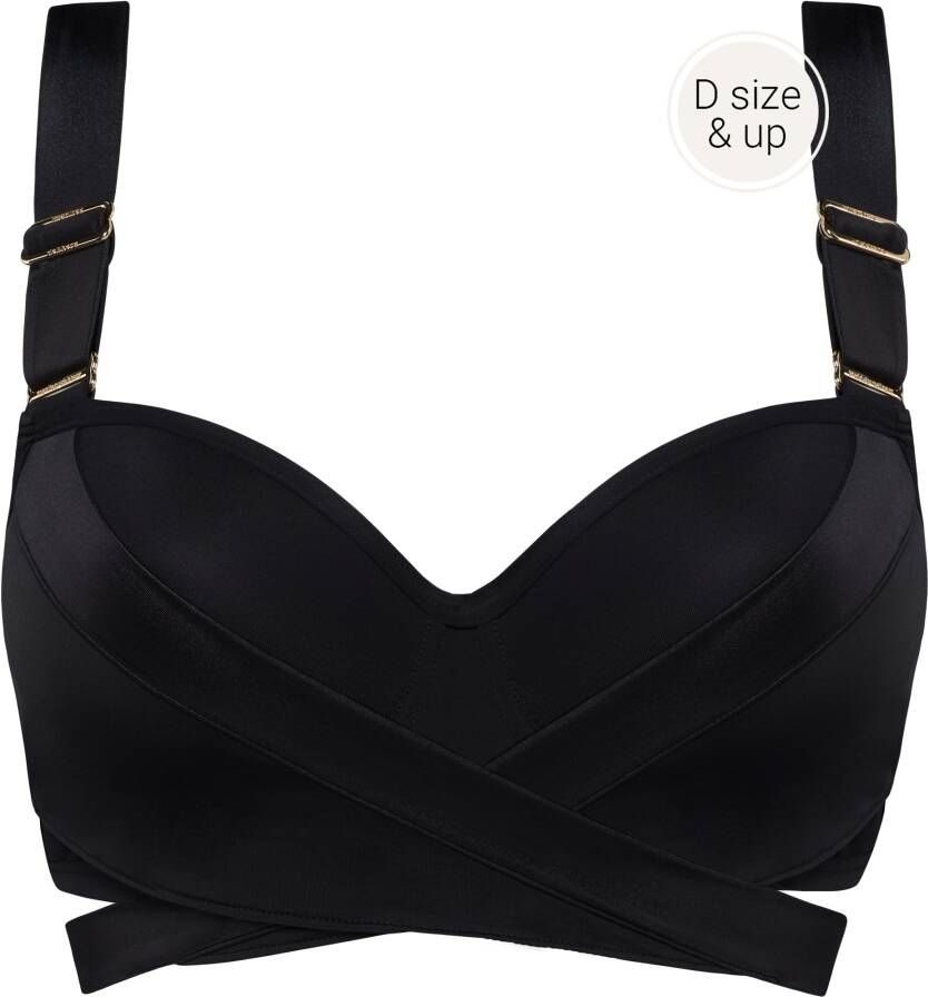 Marlies Dekkers cache coeur plunge balconette bikini top wired padded black