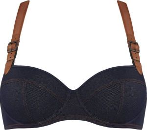 Marlies Dekkers calamity jane plunge balconette bh wired padded blue jeans