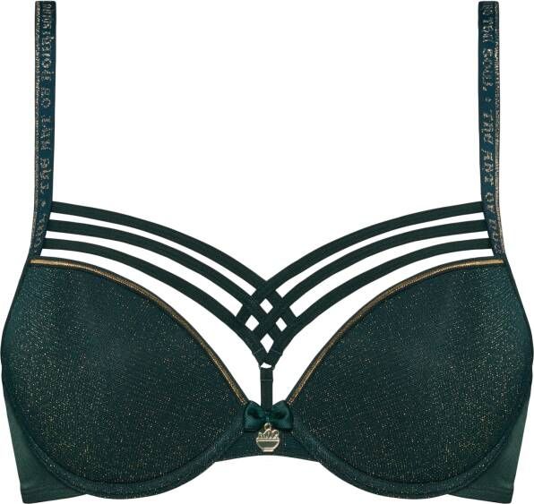 Marlies Dekkers dame de paris push up bh wired padded pine green and gold lurex