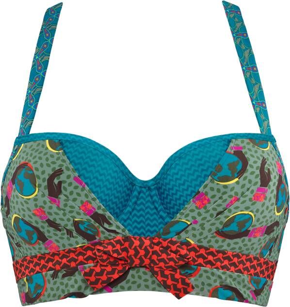 Marlies Dekkers gaia plunge balconette bh wired padded blue and green