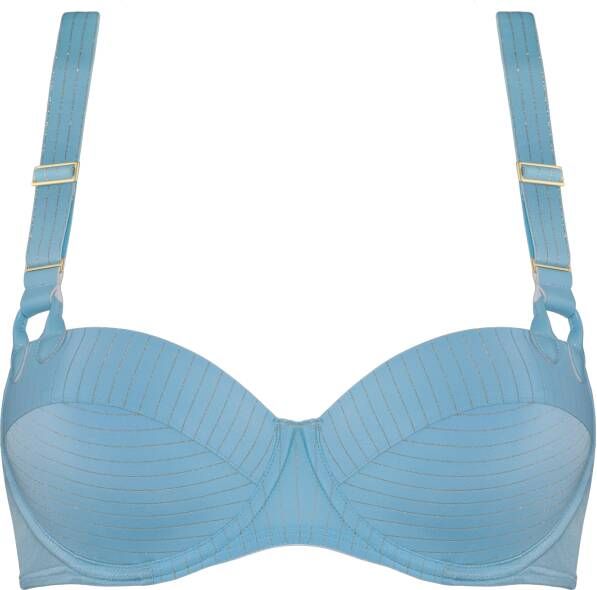 Marlies Dekkers gloria plunge balconette bh wired padded airy blue and gold