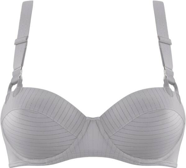 Marlies Dekkers gloria plunge balconette bh wired padded grey and silver