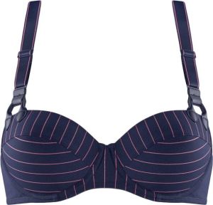 Marlies Dekkers gloria plunge balconette bh wired padded maritime blue and pink