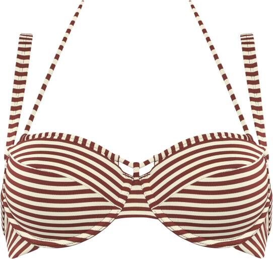 Marlies Dekkers holi vintage plunge balconette bikini top wired padded red-ecru