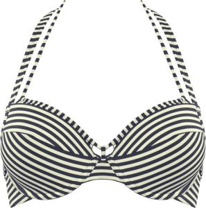 Marlies Dekkers holi vintage push up bikini top wired padded blue-ecru