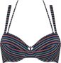 Marlies Dekkers holi vintage push up bikini top wired padded dark blue rainbow - Thumbnail 1