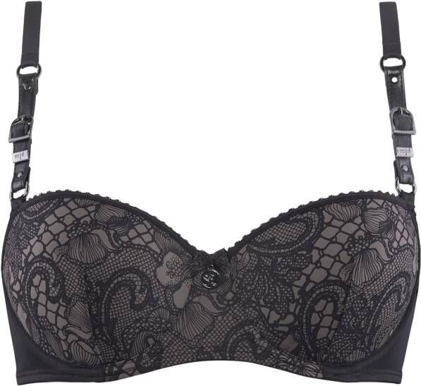 Marlies Dekkers lioness of brittany balconette bh wired padded black and stone