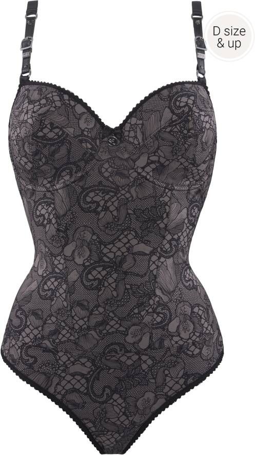 Marlies Dekkers lioness of brittany plunge balconette body wired padded black and stone