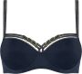 Marlies Dekkers manjira plunge balconette bh wired padded dark blue and gold - Thumbnail 1