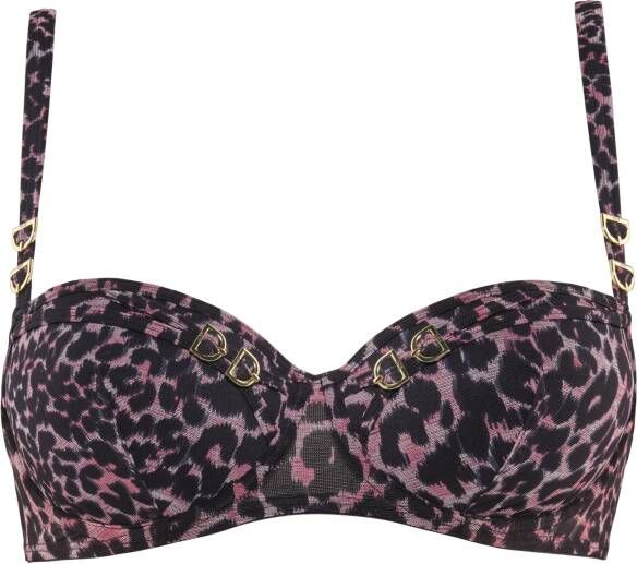 Marlies Dekkers night fever balconette bh wired padded black pink leopard