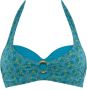 Marlies Dekkers oceana plunge balconette bikini top wired padded lagoon blue and green - Thumbnail 2