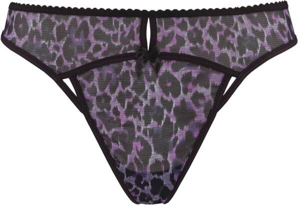 Marlies Dekkers peekaboo 4 cm string black purple leopard