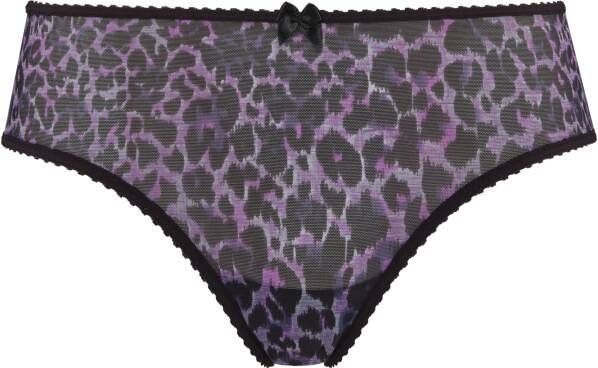 Marlies Dekkers peekaboo 8 cm brazilian slip black purple leopard