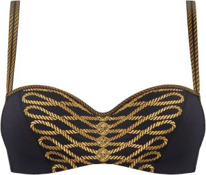 Marlies Dekkers pirate queen balconette bh wired padded black and gold