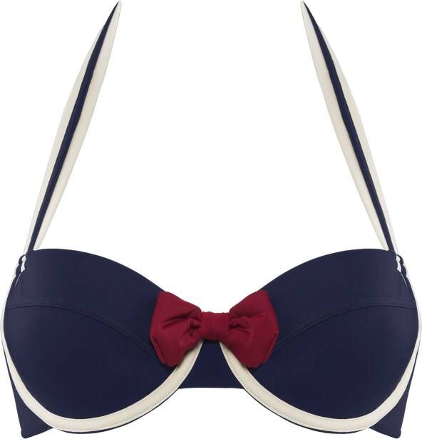 Marlies Dekkers sailor mary plunge balconette bikini top wired padded blue ivory red