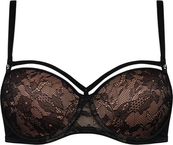 Marlies Dekkers space odyssey balconette bh wired padded black lace and sand