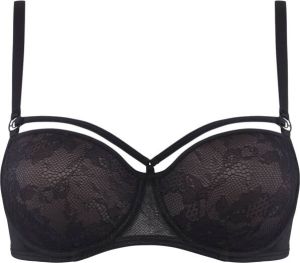 Marlies Dekkers space odyssey balconette bh wired padded steel grey and black lace