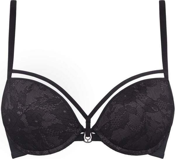Marlies Dekkers space odyssey push up bh wired padded steel grey and black lace