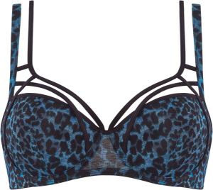 Marlies Dekkers the art of love plunge balconette bh wired padded black leopard and blue