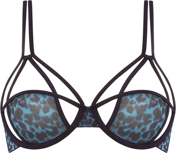 Marlies Dekkers the art of love plunge balconette bh wired unpadded black leopard and blue