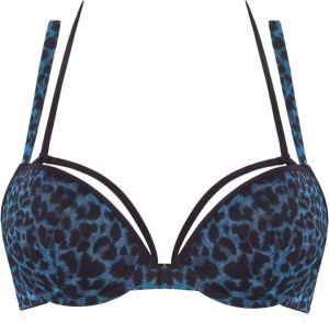Marlies Dekkers the art of love push up bh wired padded black leopard and blue