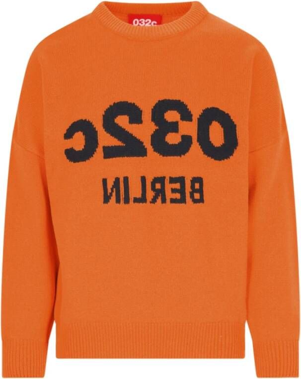 032c Round-neck Knitwear Oranje Heren