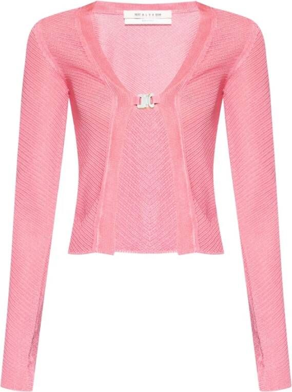 1017 Alyx 9SM Cardigan with rollercoaster buckle Roze Dames