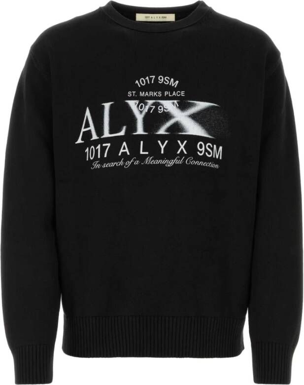 1017 Alyx 9SM Zwarte katoenen trui Zwart Heren