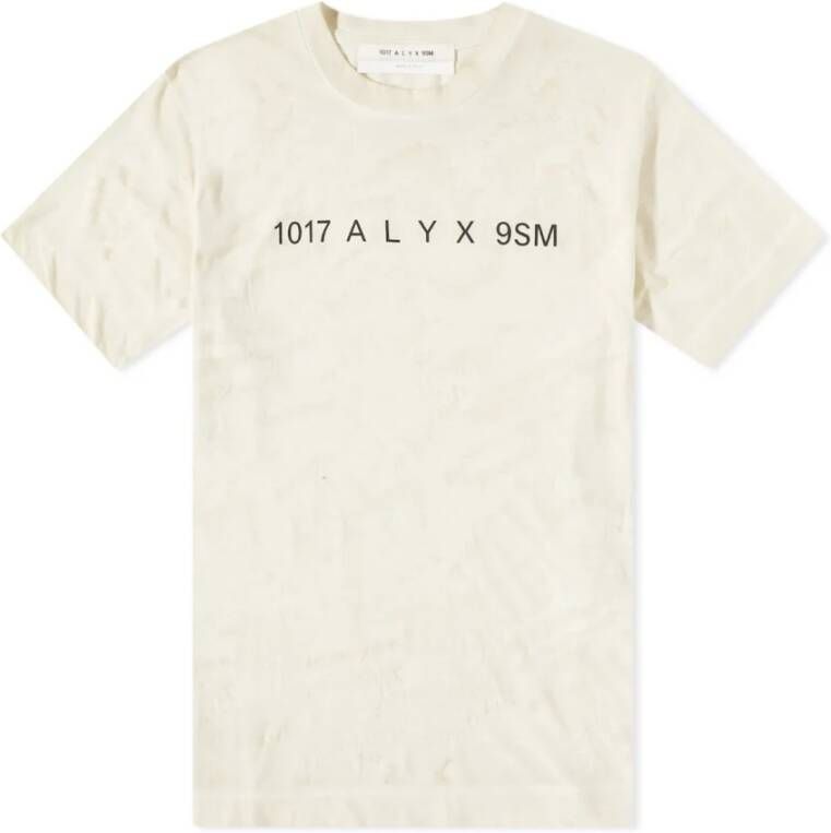 1017 Alyx 9SM Transparant T-shirt met versleten effect en logo print Yellow Heren