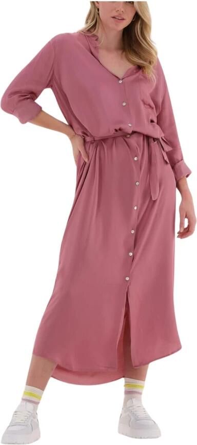 10days Roze Midi Jurk Flowy Shirt Dress - Foto 3