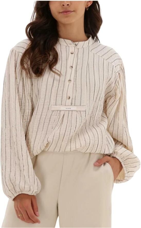 10Days Oversized Lurex Shirt Blouse Beige Dames - Foto 4