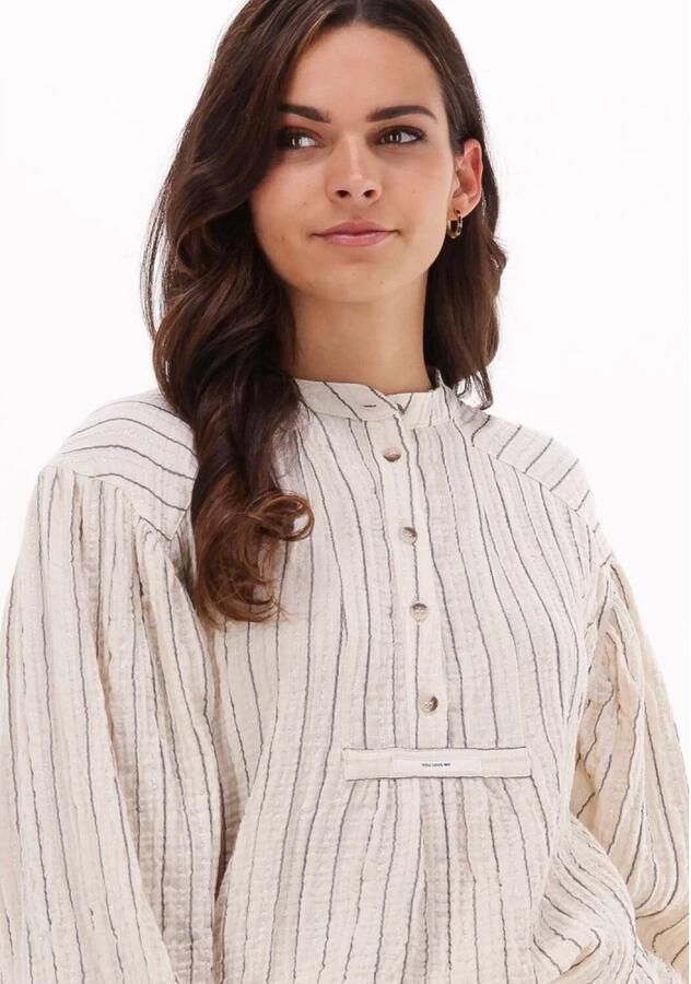 10Days Oversized Lurex Shirt Blouse Beige Dames - Foto 2