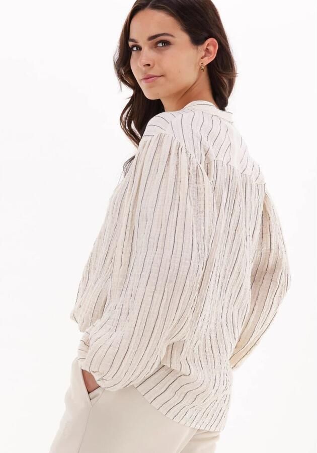 10Days Oversized Lurex Shirt Blouse Beige Dames - Foto 3