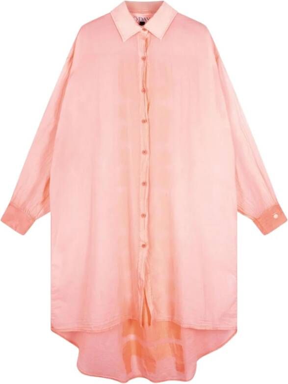 10days Roze Midi Jurk Shirt Dress Paris Voile